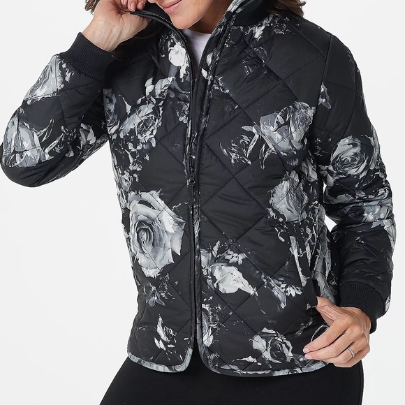 Skechers Noir Eden Print Puffer Jacket X-Large - Picture 1 of 3
